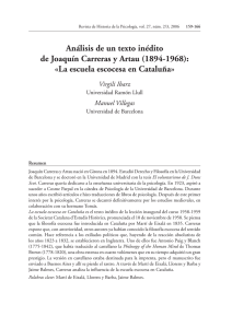 Análisis de un texto inédito de Joaquín Carreras y Artau (1894