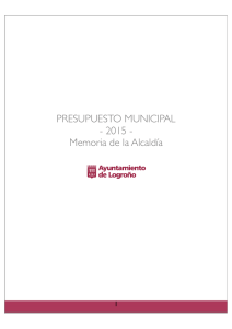 Memoria Alcaldía Presupuesto 2015