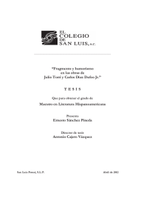 “Fragmento y humorismo en las obras de Julio Torri y Carlos Díaz