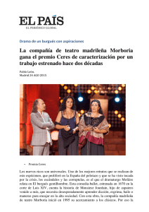 La compañía de teatro madrileña Morboria gana el premio Ceres de