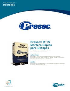 Presec® R-15 Mortero Rápido para Retapes