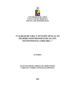 calidad de vida y función sexual en mujeres postmenopáusicas con