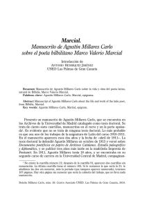 Marcial. Manuscrito de Agustín Millares Carlo sobre el poeta