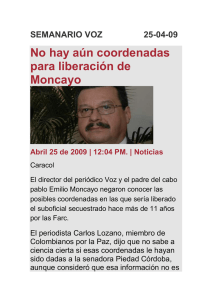 No hay aún coordenadas para liberación de Moncayo