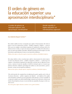 El orden de género en la educación superior