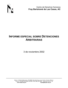 informe especial sobre detenciones arbitrarias