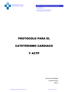 Protocolo para cateterismo y ACTP - Hospital Universitario Central