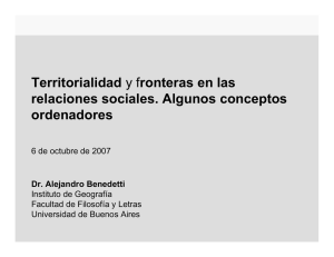 Guión 1. Panorama del proceso territorial argentino 2. Visión