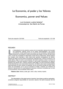 La economía, el poder y los valores