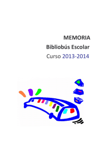 MEMORIA Bibliobús Escolar Curso 2013-2014