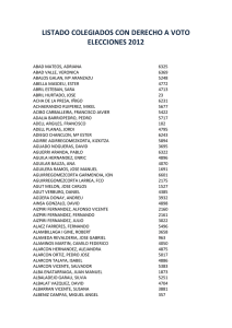 listado colegiados con derecho a voto elecciones 2012