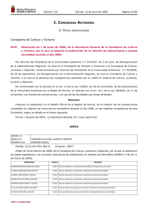 Consejería de Cultura y Turismo - Boletín Oficial de la Región de