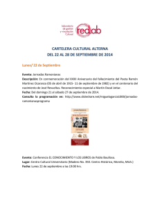 cartelera cultural alterna del 22 al 28 de septiembre de 2014