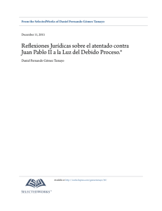 Reflexiones Jurídicas sobre el atentado contra Juan Pablo II a la