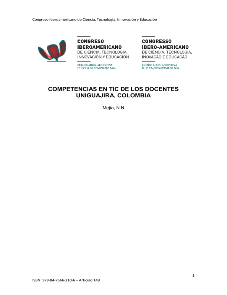 competencias en tic de los docentes uniguajira, colombia