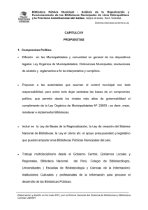 CAPITULO IV PROPUESTAS 1. Compromiso Político