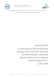 Informe SATI sobre la Resolución del Parlamento Europeo