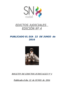 Edicto Judicial Municipal Nº 4/2016