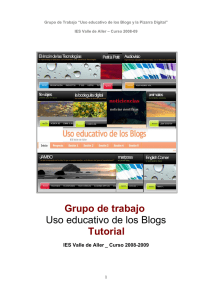 Grupo de trabajo Uso educativo de los Blogs Tutorial