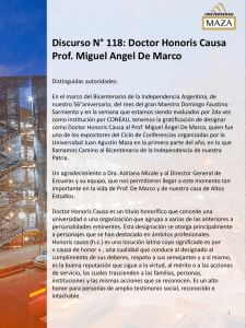 Doctor Honoris Causa Prof. Miguel Angel De Marco