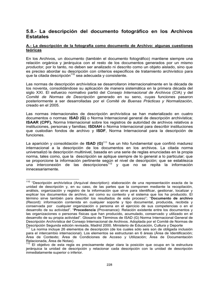 Descripci n Del Documento Fotogr fico En Los Archivos Estatales