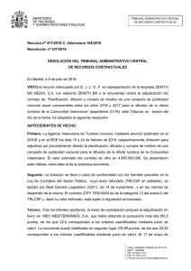 Recurso nº 477/2016 C. Valenciana 104/2016 Resolución nº 537