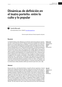 Dinámicas de definición en el teatro porteño: entre lo culto y lo popular