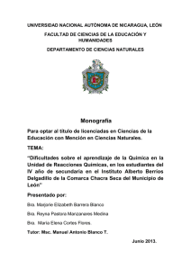 Monografía - Universidad Nacional Autónoma de Nicaragua, UNAN