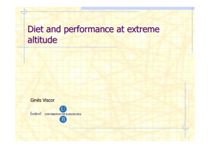 Diet and performance at extreme altitude Diet and performance at