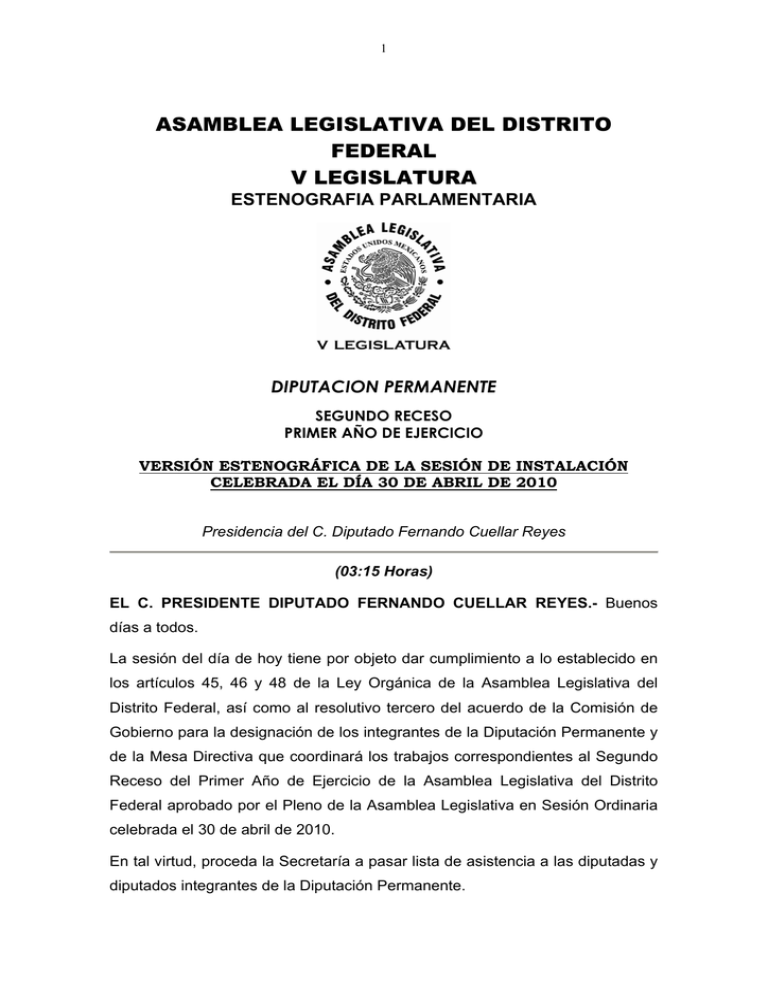ASAMBLEA LEGISLATIVA DEL DISTRITO FEDERAL