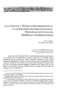 Las Ciencias y Técnicas Historiográficas y las Ediciones