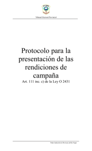 Protocolo para la presentación de las rendiciones de campaña