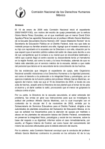 Síntesis: El 10 de enero de 2005 esta Comisión Nacional