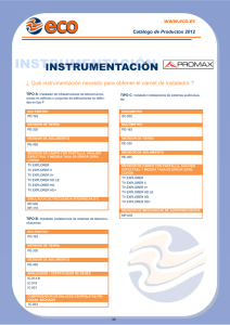 Catálogo Instrumentación