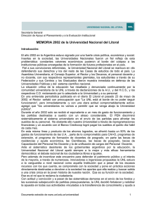 Memoria institucional 2002 - Universidad Nacional del Litoral