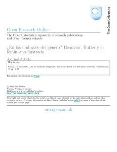 Open Research Online ¿En los umbrales del género? Beauvoir