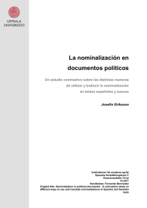 La nominalización en documentos políticos: Un estudio contrastivo