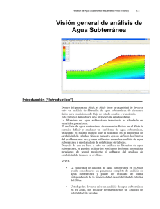 Visión general de análisis de Agua Subterránea