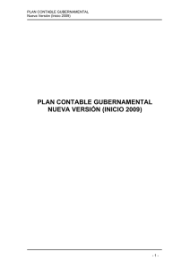 Plan Contable Gubernamental 2009.