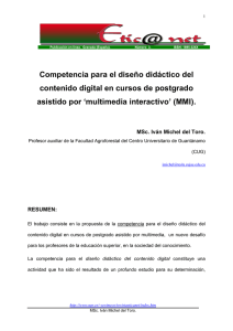 Competencia para el diseño didáctico del contenido digital en