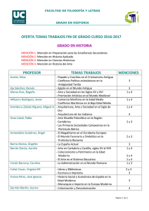 OFERTA TEMAS TRABAJOS FIN DE GRADO CURSO 2016