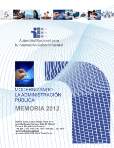 memoria 2012 - Autoridad Nacional para la Innovación