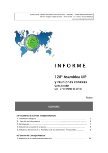 Informe de la 128ª Asamblea de la UIP y reuniones conexas