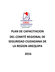 PLAN DE CAPACITACION DEL COMITÉ REGIONAL DE