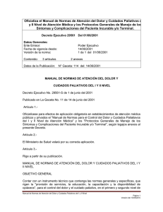 Oficializa el Manual de Normas de Atención del Dolor y Cuidados