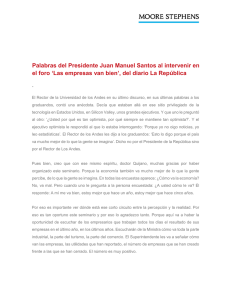 Palabras del presidente al Diario la República, 26 de mayo