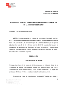 Resolución 142/2013, de 25 de septiembre.