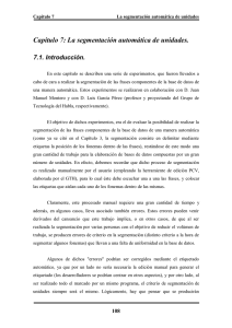 Capítulo 7: La segmentación automática de unidades.