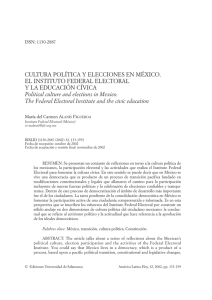 Cultura política y elecciones en México: el Instituto Federal Electoral