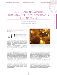 La ingeniería minera romana del lapis specularis en Hispania